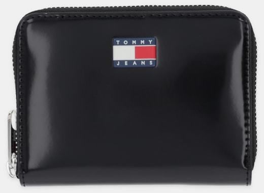 Peňaženka Tommy Jeans dámska, čierna farba, AW0AW18090