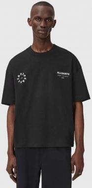 Bavlnené tričko AllSaints pánske, čierna farba, s potlačou, M042PD
