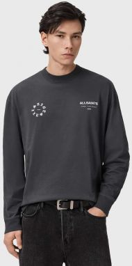 Bavlnené tričko s dlhým rukávom AllSaints šedá farba, vzorované, M043PD