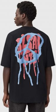 Bavlnené tričko AllSaints pánske, čierna farba, s potlačou, M035PD