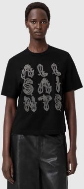 Bavlnené tričko AllSaints dámske, čierna farba, W148JD