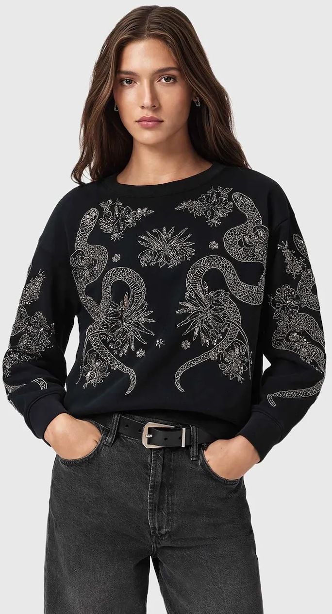 Sveter AllSaints čierna farba, W146JD