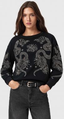 Sveter AllSaints čierna farba, W146JD