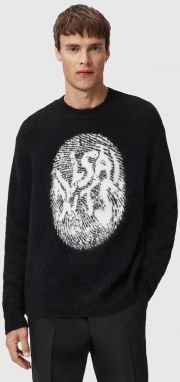 Sveter s prímesou alpaky AllSaints čierna farba, M026KE