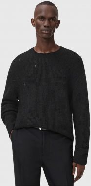 Sveter s prímesou vlny AllSaints čierna farba, M028KD
