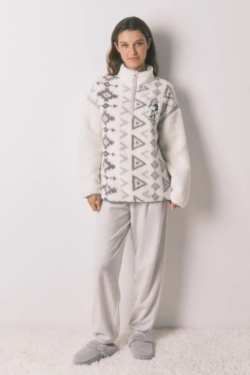 Pyžamo women'secret SNOOPY dámske, šedá farba, 3132171