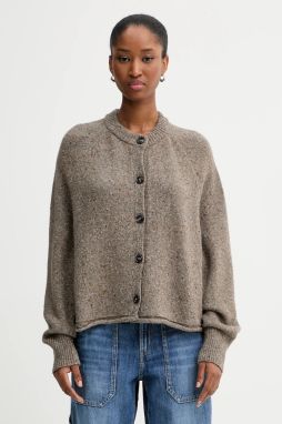 Kardigan s prímesou vlny Marc O'Polo béžová farba, ľahký, 510608461121