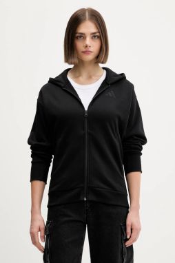 Mikina adidas All SZN čierna farba, s kapucňou, jednofarebná, IX3809