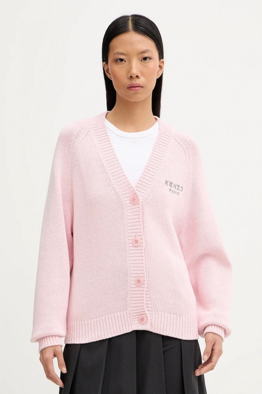 Kardigan s prímesou vlny Kenzo ružová farba, FF62CA7143LA