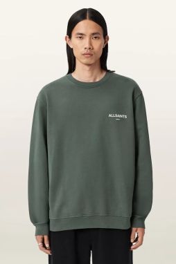 Bavlnená mikina AllSaints zelená farba, vzorovaná, M021ND