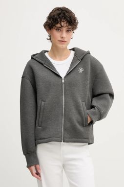 Mikina Tommy Hilfiger šedá farba, s kapucňou, jednofarebná, WW0WW46815