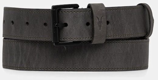 Kožený opasok AllSaints šedá farba, 29AS400404