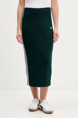 Sukňa adidas Originals Knit 3s midi, puzdrová, JW2662