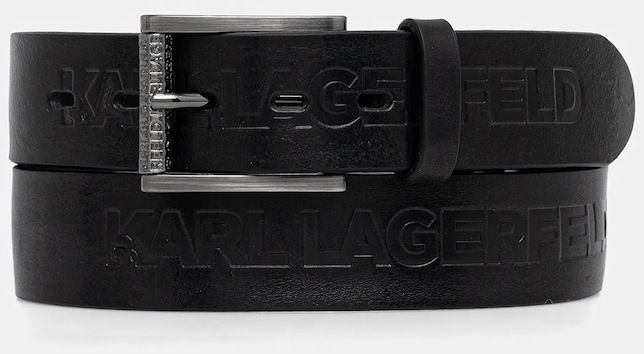 Kožený opasok Karl Lagerfeld čierna farba, 554448.815300