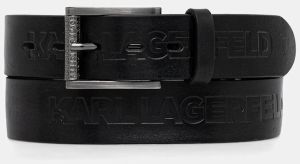Kožený opasok Karl Lagerfeld čierna farba, 554448.815300
