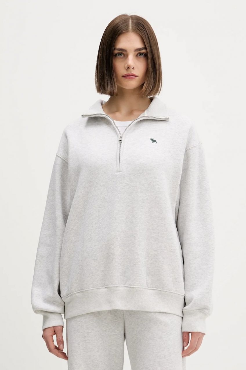 Mikina Abercrombie & Fitch šedá farba, melanžová, KI152-5418-912