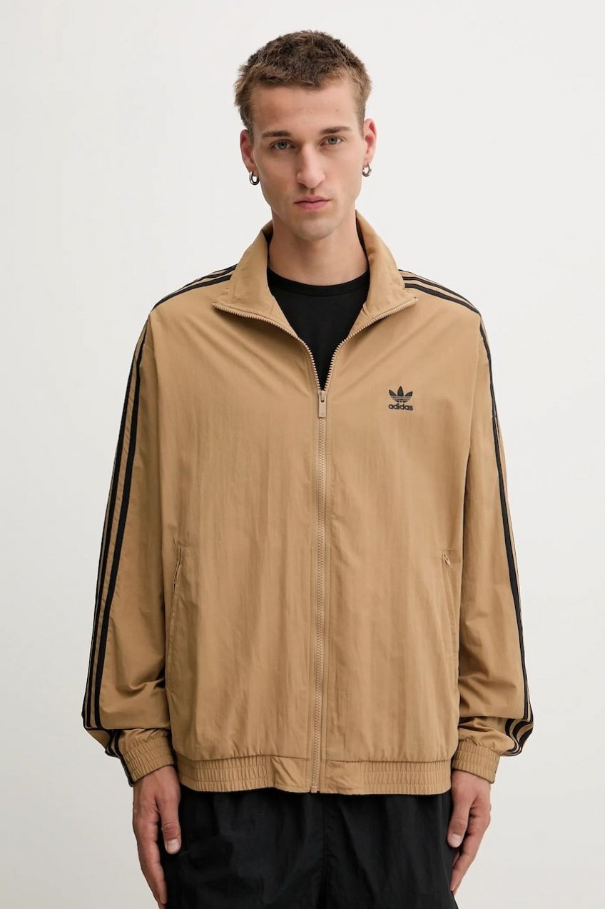 Mikina adidas Originals Firebird Tt pánska, béžová farba, s nášivkou, JY1333