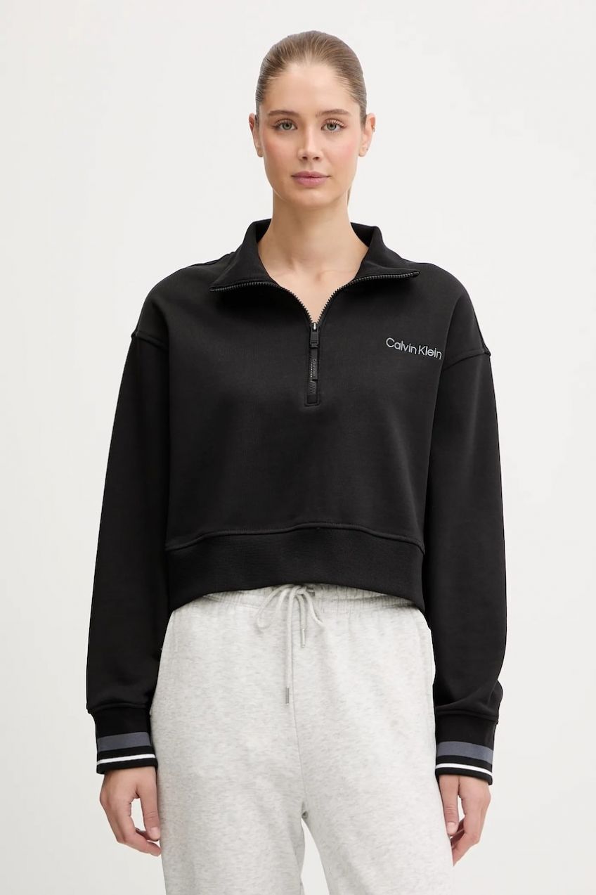 Mikina Calvin Klein Performance čierna farba, jednofarebná, LVGWF5W310