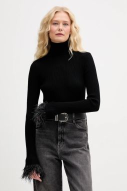 Sveter Aniye By čierna farba, ľahký, s rolákom, 181051