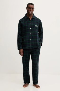 Bavlnené pyžamo Lacoste tmavomodrá farba, vzorované, 4H5049