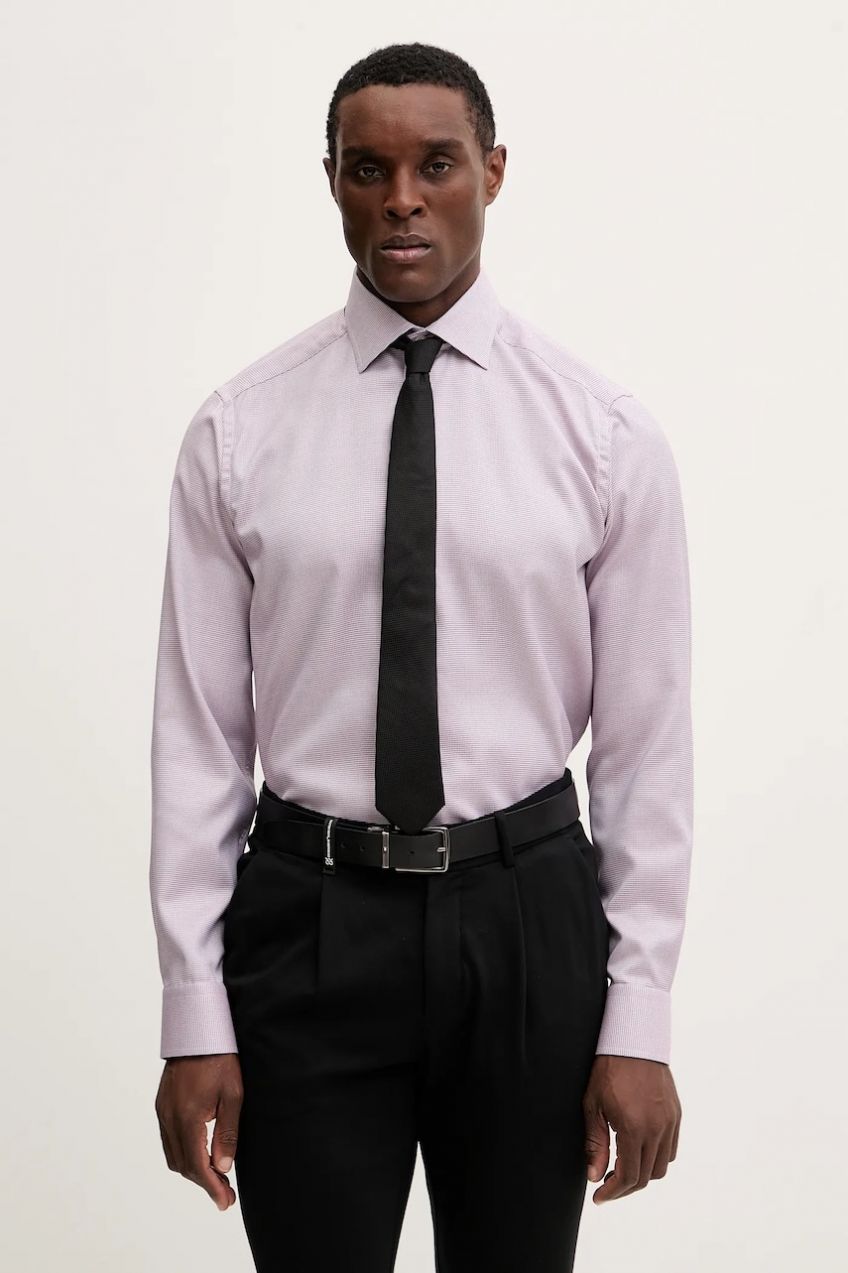 Bavlnená košeľa Eton fialová farba, regular, 100014410