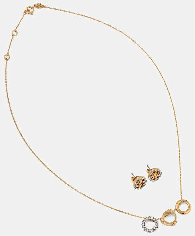 Náhrdelník a náušnice Tory Burch Miller Pave 2-pak 177663-783