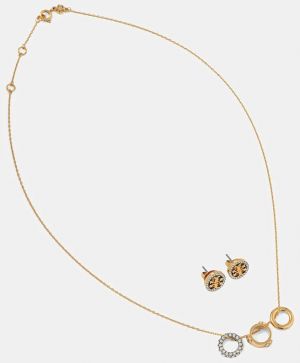 Náhrdelník a náušnice Tory Burch Miller Pave 2-pak 177663-783