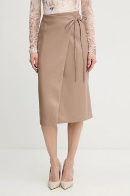 Sukňa Marciano Guess GLADYS béžová farba, midi, puzdrová, 5BGD07 7389A