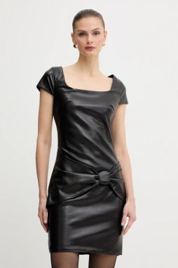 Šaty Guess ALIENOR čierna farba, mini, rovný strih, W5BK55 WGIK0