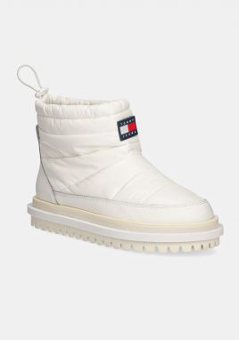Snehule Tommy Jeans TJW PADDED FLAT BOOT WL biela farba, EN0EN02725