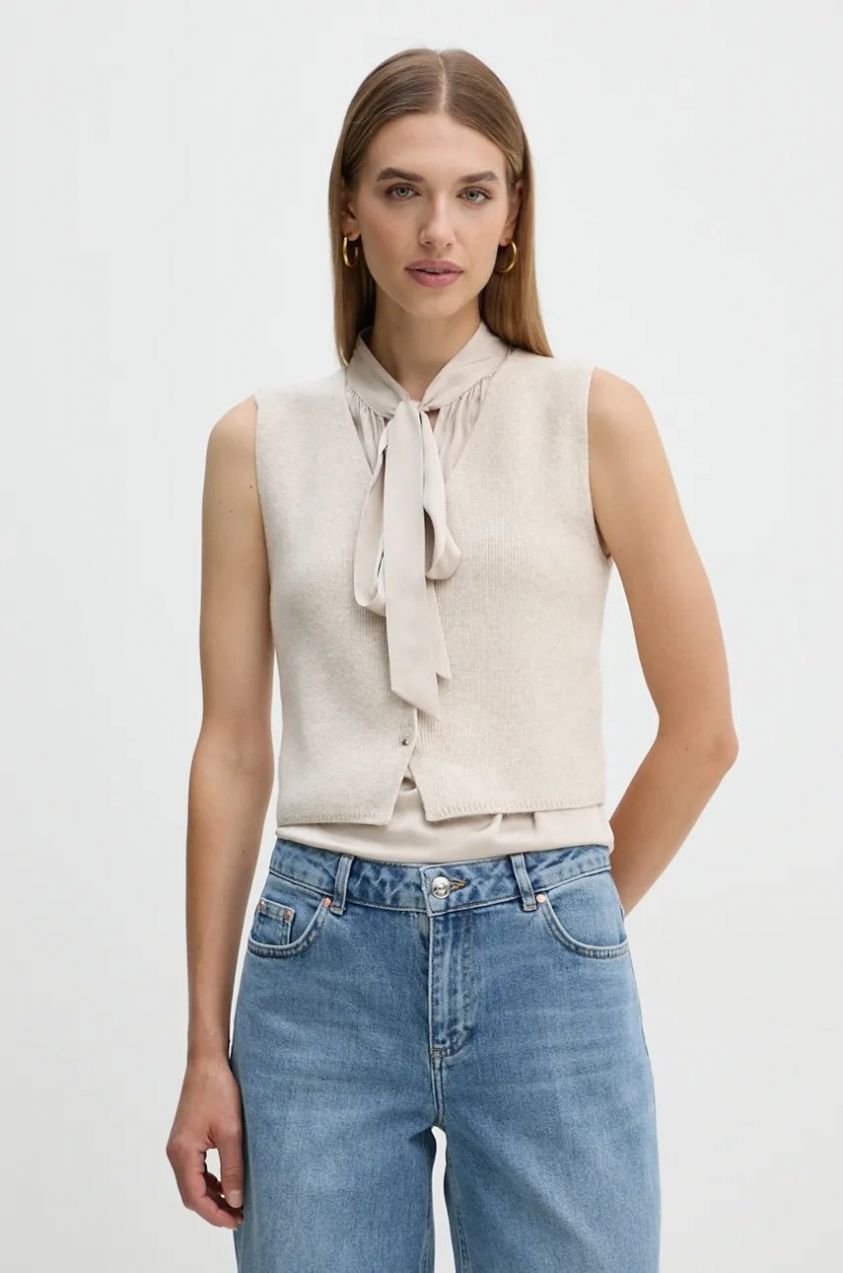 Vesta s prímesou vlny OUI béžová farba, 89307