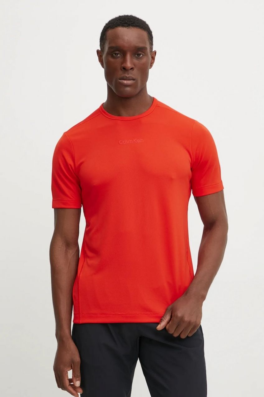 Tréningové tričko Calvin Klein Performance červená farba, jednofarebné, LVGMS5K159