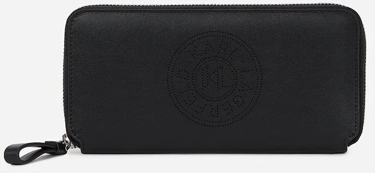 Kožená peňaženka Karl Lagerfeld K/CIRCLE dámska, čierna farba, A2W32034