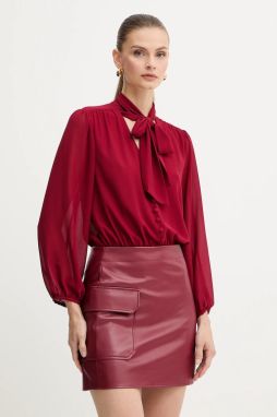 Šaty Liu Jo bordová farba, mini, áčkový strih, MF5072 E0624