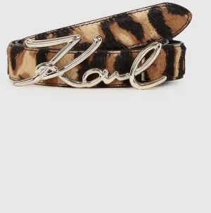 Kožený opasok Karl Lagerfeld K/SIGNATURE hnedá farba, A4W33024