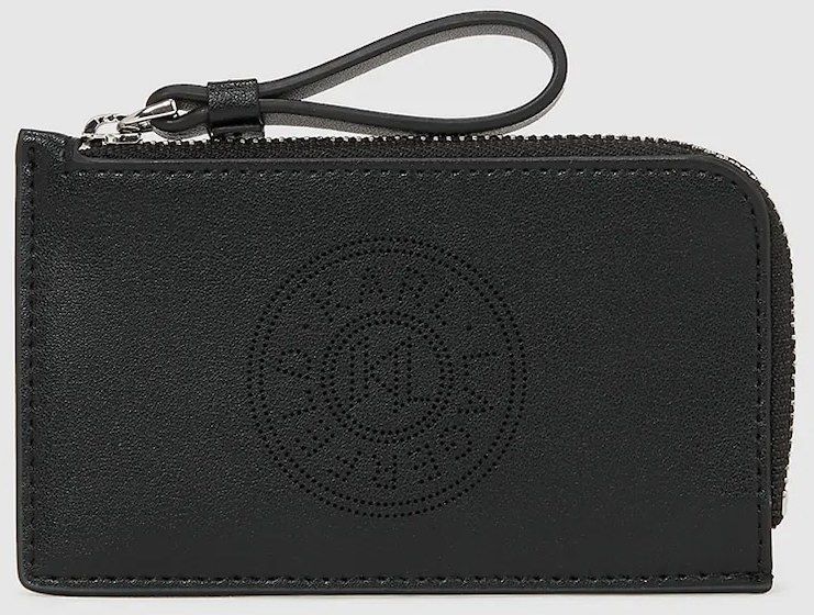 Kožená peňaženka Karl Lagerfeld K/CIRCLE čierna farba, A4W32024