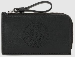 Kožená peňaženka Karl Lagerfeld K/CIRCLE čierna farba, A4W32024