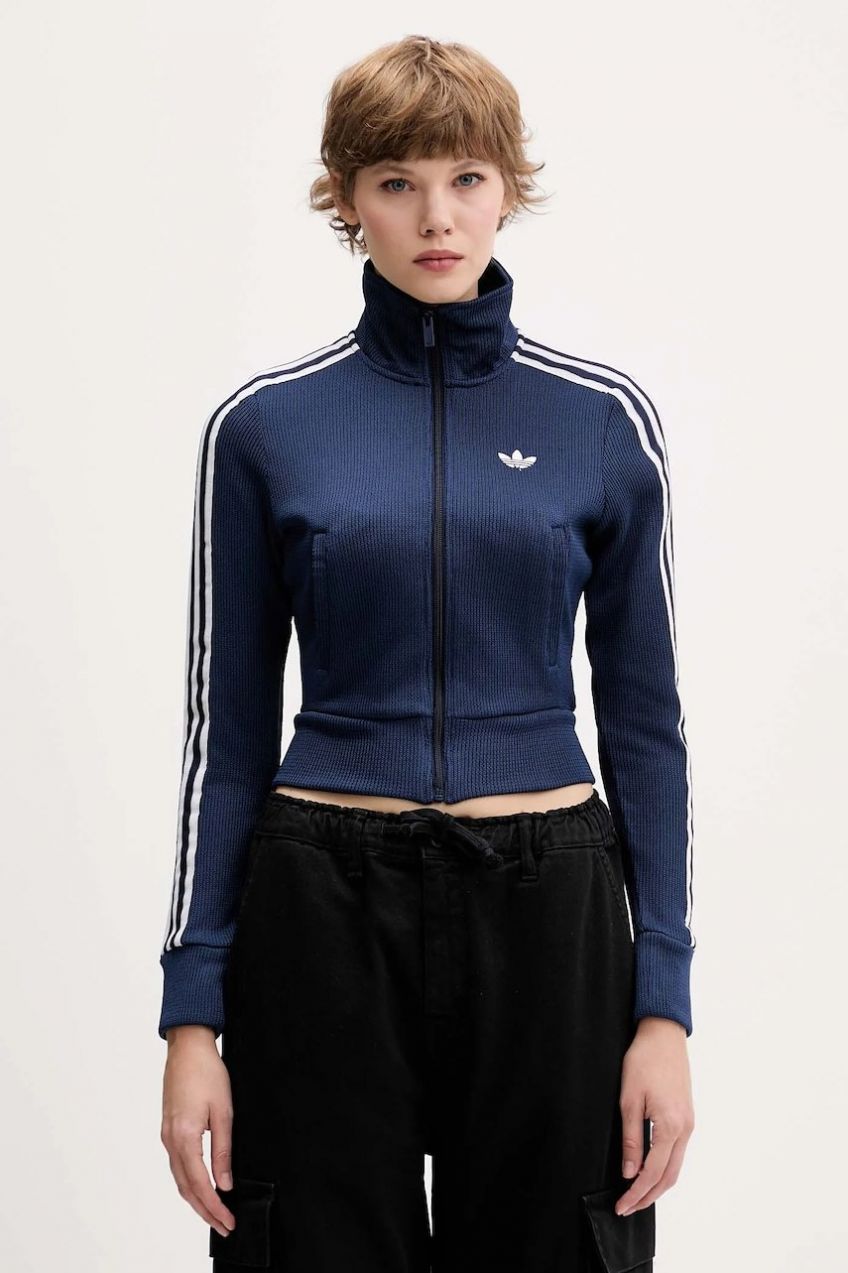 Mikina adidas Originals Firebird tmavomodrá farba, s nášivkou, JY2614