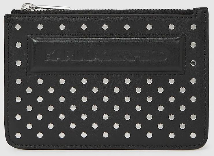 Kožená peňaženka Karl Lagerfeld IKON čierna farba, A4W32028