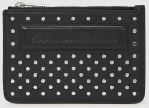 Kožená peňaženka Karl Lagerfeld IKON čierna farba, A4W32028