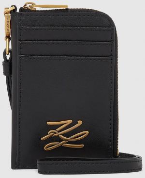 Kožená peňaženka Karl Lagerfeld K/AUTOGRAPH čierna farba, A4W32035