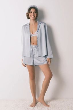 Pyžamo women'secret dámske, modrá farba, saténové, 2542474