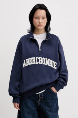 Mikina Abercrombie & Fitch modrá farba, s nášivkou, KI152-5427-200