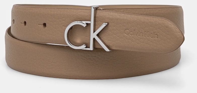 Kožený opasok Calvin Klein dámsky, béžová farba, K60K613073