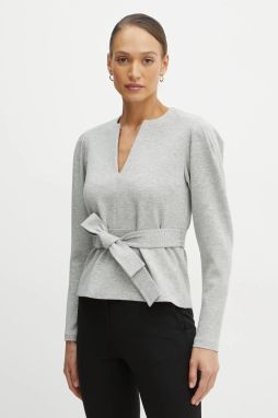 Blúzka Karl Lagerfeld dámska, šedá farba, jednofarebná, A1W20047