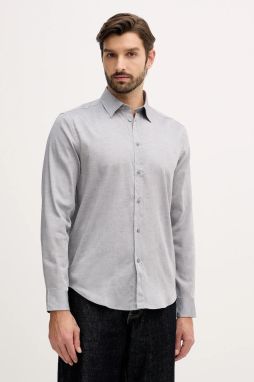 Košeľa Sisley šedá farba, regular, s klasickým golierom, 5EY3SQ049