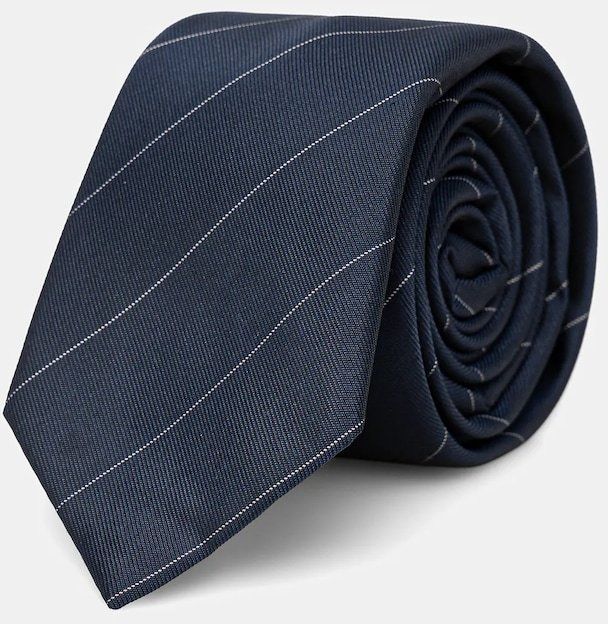 Kravata s prídavkom hodvábu Calvin Klein tmavomodrá farba, CK2111E003