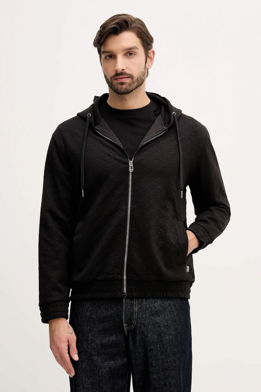 Mikina Joop! čierna farba, s kapucňou, 30047442