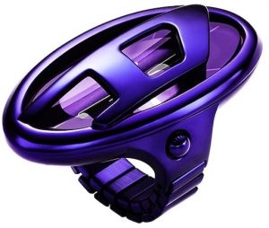 Prsteň s hodinkami Diesel D-Era Watch Ring fialová farba, DZ5624