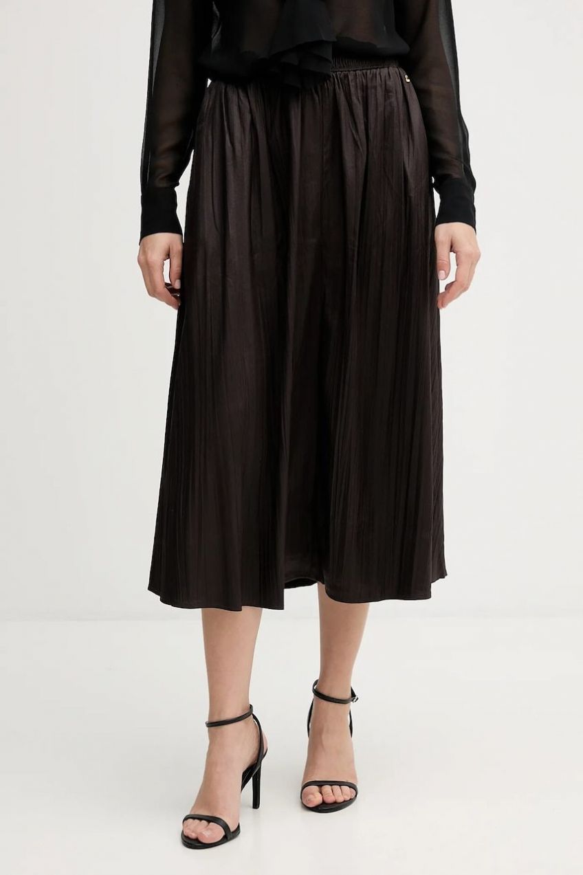 Sukňa Pedro del Hierro hnedá farba, midi, áčkový strih, 7592141